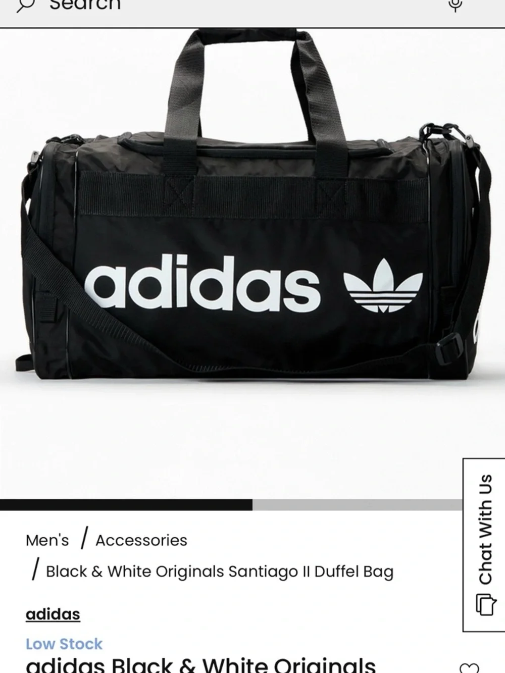 adidas Originals Black & White Duffel Bag